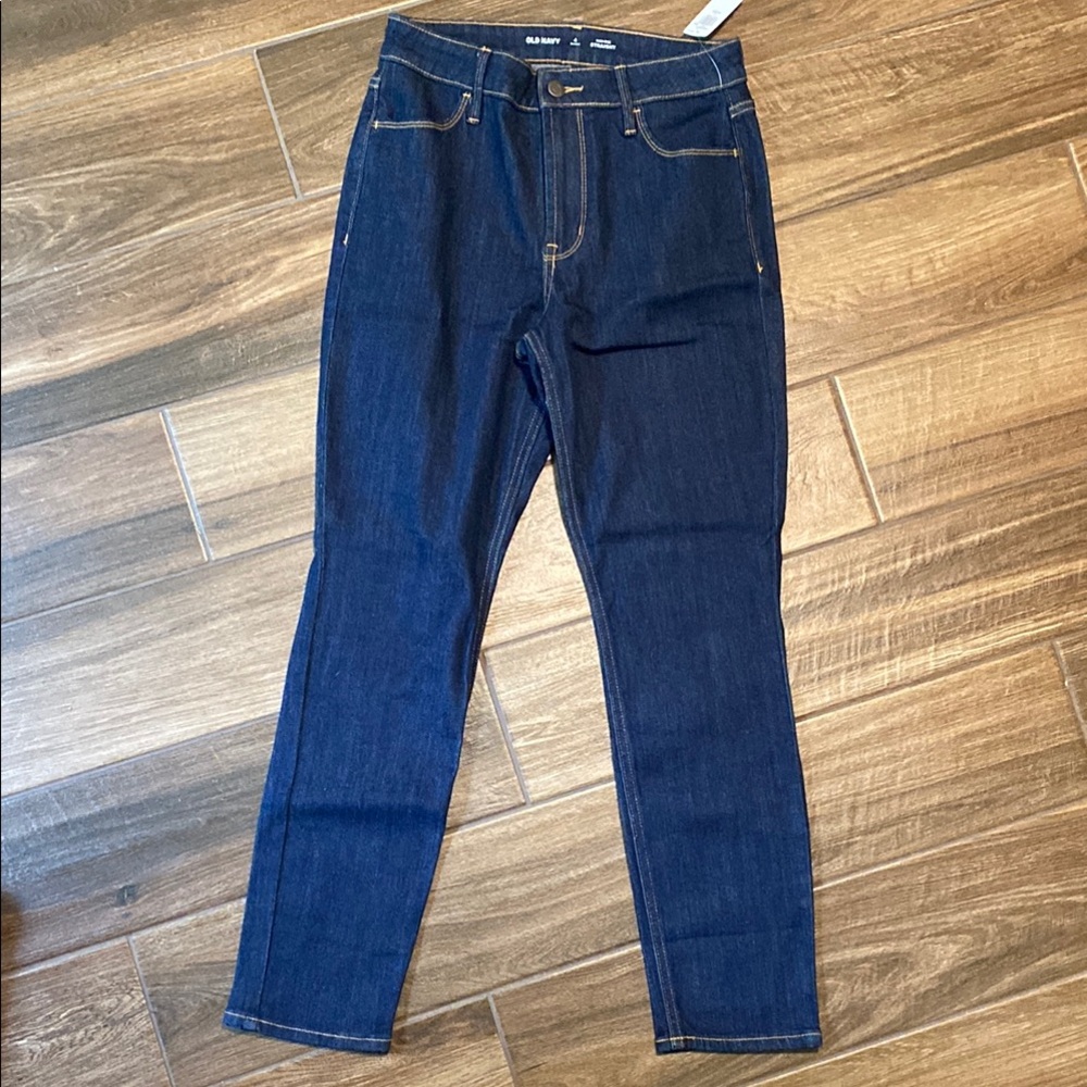 Old Navy Blue Straight Leg Jeans Classic Style size 4S